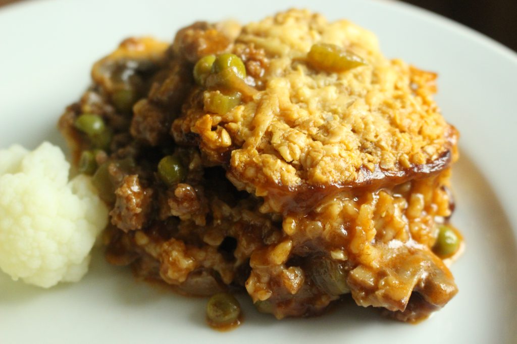 Cheesy Oatcake-Topped Cottage Pie